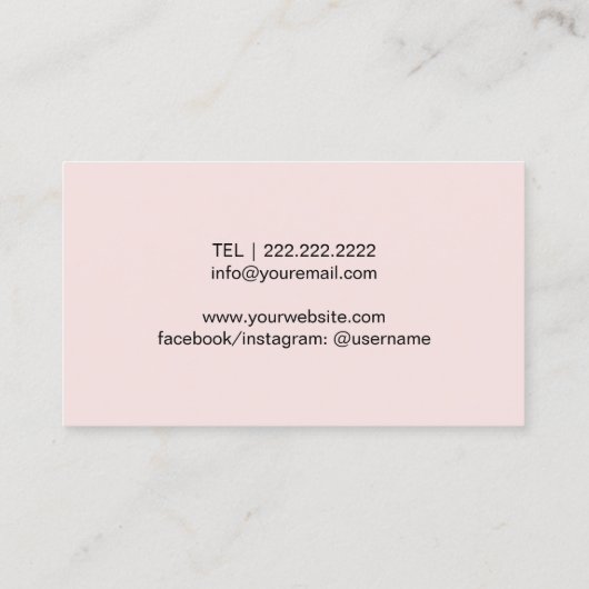 Moderne goudanananappel Blush Tropical Spa Salon Visitekaartje (Achterkant)