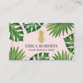 Moderne goudanananappel Blush Tropical Spa Salon Visitekaartje (Voorkant)