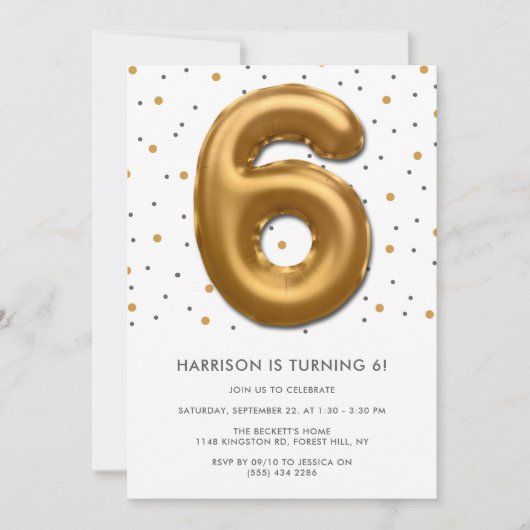 Moderne goudballon, 6 oktober kaart (Voorkant)