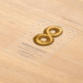 Moderne goudballon 8e verjaardag acryl uitnodigingen (Laagn)