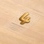 Moderne goudballon van de goudmijn acryl uitnodigingen (Laagn)