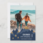 Moderne goudbergen reizen met Kerstmis Feestdagenkaart (Voorkant)