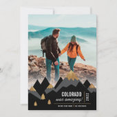 Moderne goudbergen reizen met Kerstmis Feestdagenkaart (Voorkant)