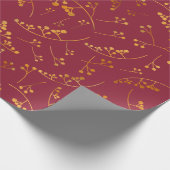 Moderne goudbessen illustreren het marsalapatroon cadeaupapier (Hoek)