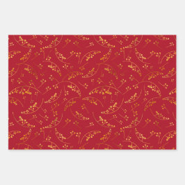 Moderne goudbessen patroon kleurrijke achtergronde inpakpapier vel