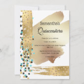 Moderne goudblauwe abstracte cheetah spots chic kaart (Voorkant)