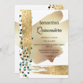 Moderne goudblauwe abstracte cheetah spots chic kaart (Voorkant / Achterkant)