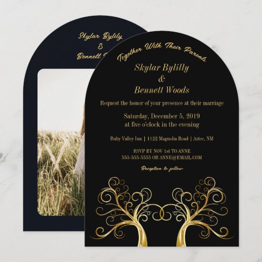 Moderne goudboom kaart (Voorkant / Achterkant)