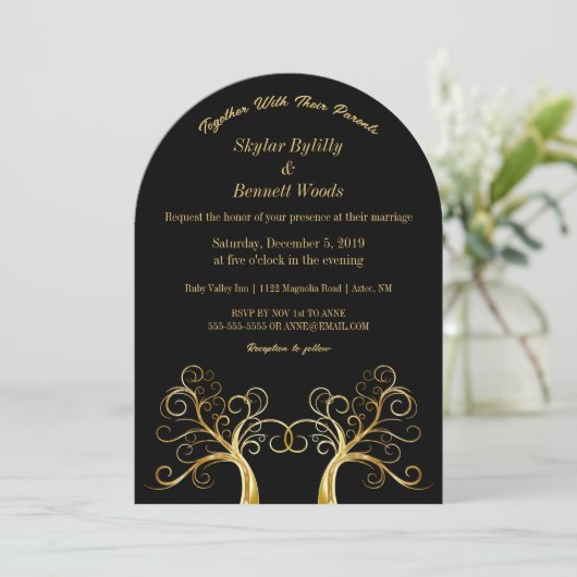 Moderne goudboom kaart (Staand voorkant)