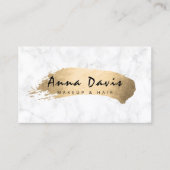 Moderne goudborstelmake-up en fijn haar visitekaartje (Voorkant)