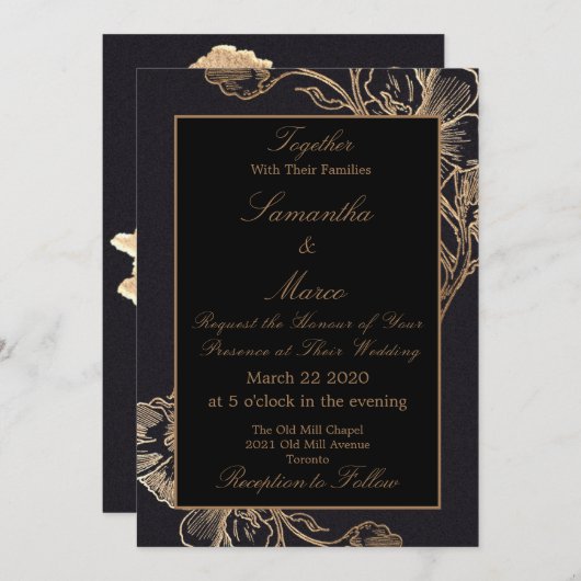 Moderne goudbruin kaart (Voorkant / Achterkant)