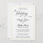 Moderne goudbruinbruistoezegging van elegant kaart (Voorkant)