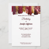 Moderne goudbruine Birthday-uitnodiging Kaart (Voorkant)
