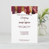 Moderne goudbruine Birthday-uitnodiging Kaart (Staand voorkant)
