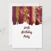 Moderne goudbruine Birthday-uitnodiging Kaart (Achterkant)