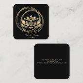 Moderne goudcirkels Gold Lotus Vierkante Visitekaartje (Voorkant / Achterkant)