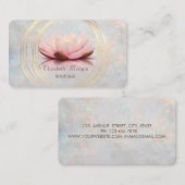 Moderne goudcirkels Lotus Holographic Opal Visitekaartje (Voorkant / Achterkant)