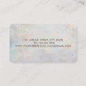 Moderne goudcirkels Lotus Holographic Opal Visitekaartje (Achterkant)