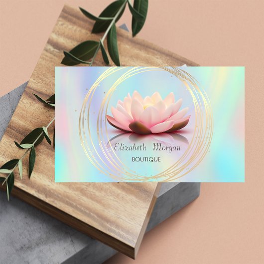 Moderne goudcirkels Lotus Holographic Visitekaartje