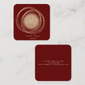 Moderne goudcirkels Lotus Red Vierkante Visitekaartje (Voorkant / Achterkant)