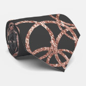 Moderne goudcirkels voor Roos op houtskool Stropdas (Opgerold)