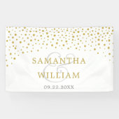 Moderne goudConfetti bruiloft foto Spandoek (Horizontaal)