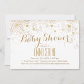 Moderne goudConfetti Stippen Baby shower Kaart (Voorkant)