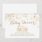 Moderne goudConfetti Stippen Baby shower Kaart (Voorkant / Achterkant)