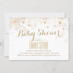 Moderne goudConfetti Stippen Baby shower Kaart
