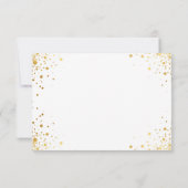 Moderne goudConfetti Stippen Bindend RSVP Antwoord (Achterkant)