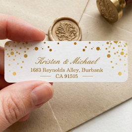 Moderne goudConfetti Stippen | Stijlvol elegant Etiket