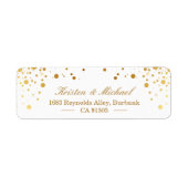 Moderne goudConfetti Stippen | Stijlvol elegant Etiket (Voorkant)