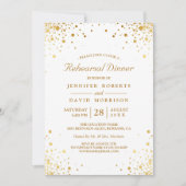 Moderne goudConfetti Stippen Weddenschap Kaart (Voorkant)