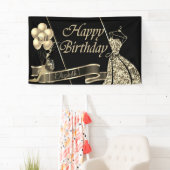 Moderne gouddansballonnen, glas, hoge hiel spandoek (Insitu)