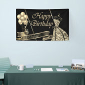 Moderne gouddansballonnen, glas, hoge hiel spandoek (Beurs)