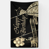 Moderne gouddansballonnen, glas, hoge hiel spandoek (Verticaal)