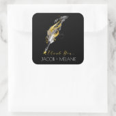 Moderne  gouddop Hartelijk dank Vierkante Sticker (Tas)