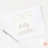 Moderne gouddriehoeken voor Confetti 60e verjaarda Vierkante Sticker (Envelop)