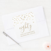 Moderne gouddriehoeken voor Confetti 80e verjaarda Vierkante Sticker (Envelop)