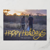 moderne goudelegant prettige feestdagen funky foto (Voorkant)