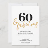 Moderne gouden 60e verjaardag uitnodiging (Voorkant)