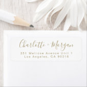 Moderne gouden aangepaste script eenvoudige chic W Etiket (Insitu)