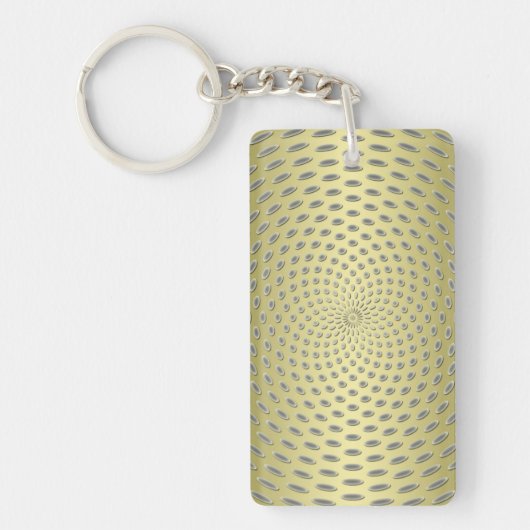 Moderne Gouden Abstracte Ontwerp Sleutelhanger (Voorkant)