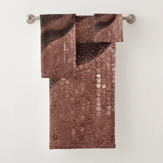 Moderne Gouden Abstracte Patroon Met Glans ✨ Bad Handdoek (Insitu)