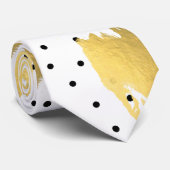 Moderne gouden abstracte penseelpuntpatronen stropdas (Opgerold)