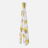 Moderne gouden abstracte penseelpuntpatronen stropdas (Achterkant)