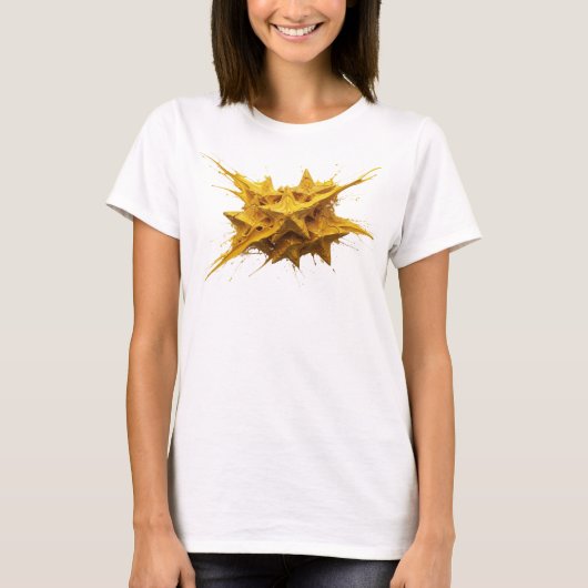 Moderne Gouden Abstracte Sterren Stijl Statement T-shirt (Voorkant)