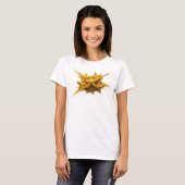 Moderne Gouden Abstracte Sterren Stijl Statement T-shirt (Voorkant volledig)