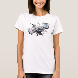 Moderne Gouden Abstracte Vogels Creatieve Print T-shirt