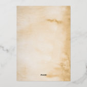 Moderne gouden Abstracte Waterverf bruiloft Folie Uitnodiging (Achterkant)